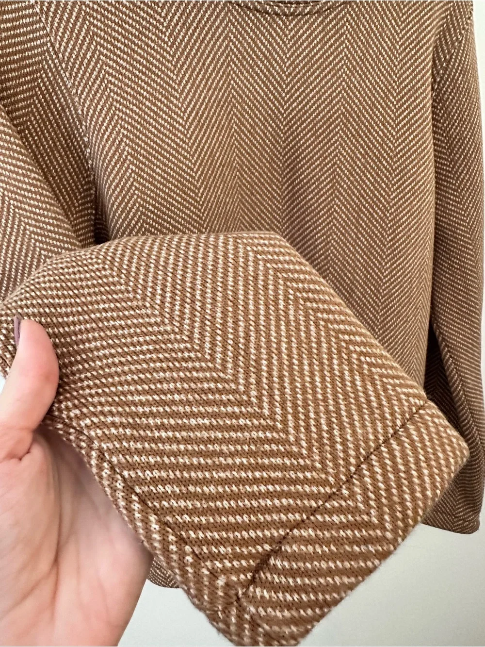 J. Crew Brown Herringbone Turtleneck Sweater